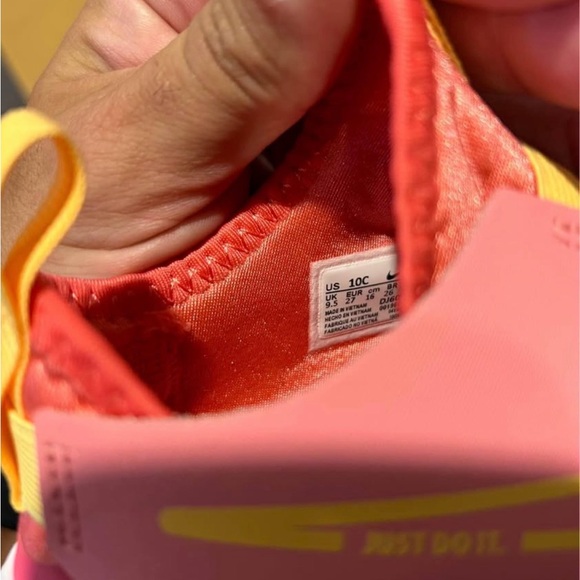 Nike Kids Coral and Yellow Sneakers - Picture 3 of 3